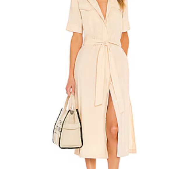 Rag & Bone Selma Midi Shirt Dress in Khaki Tan Size Large - Picture 7 of 16